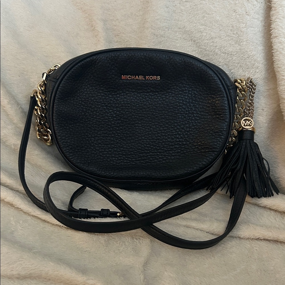 Michael Kors Black Pebbled Leather Crossbody